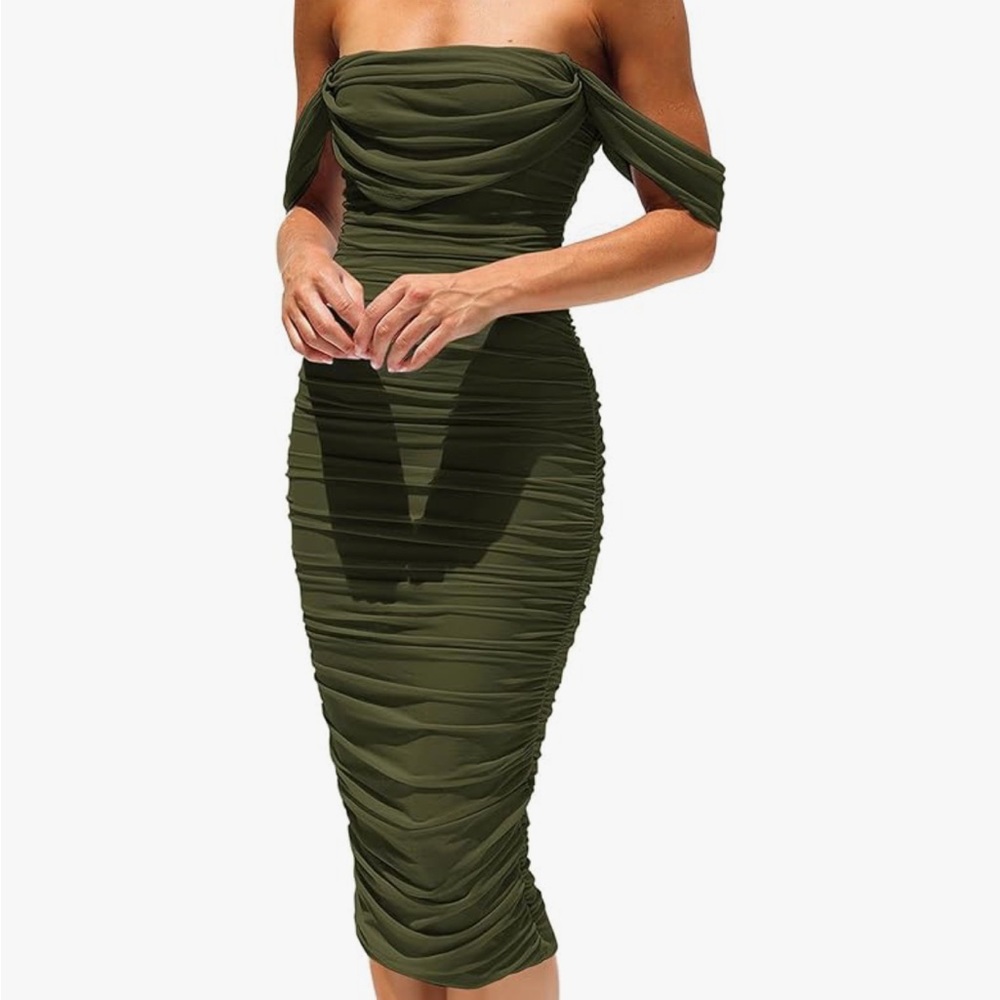 Olive Green Wedding Guest Dress